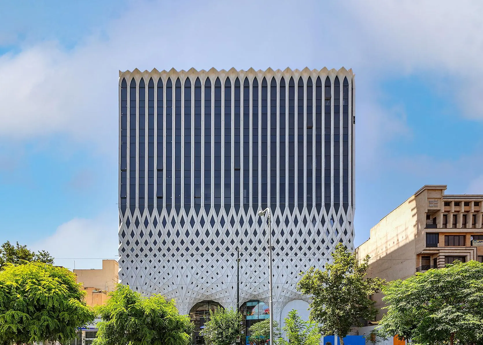 Ansar Cultural Center Building — stick curtain wall and aluminium windows, Piroozi, Tehran