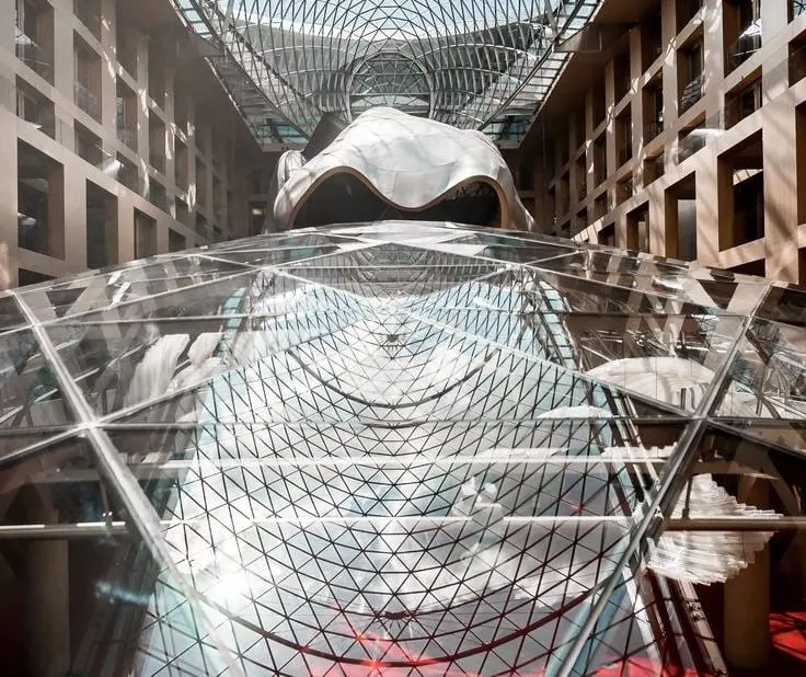 Reference example 9 of free-form skylights — curved roof glazing