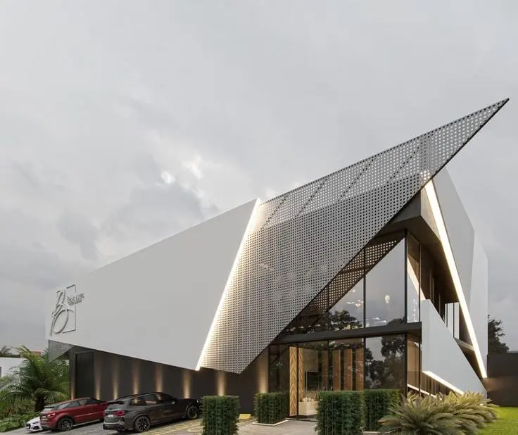 Reference example 2 of free-form villas & resort accommodation — curved-form building envelopes