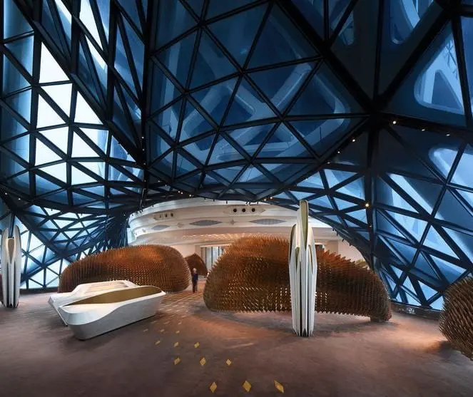 Reference example 10 of free-form villas & resort accommodation — curved-form building envelopes
