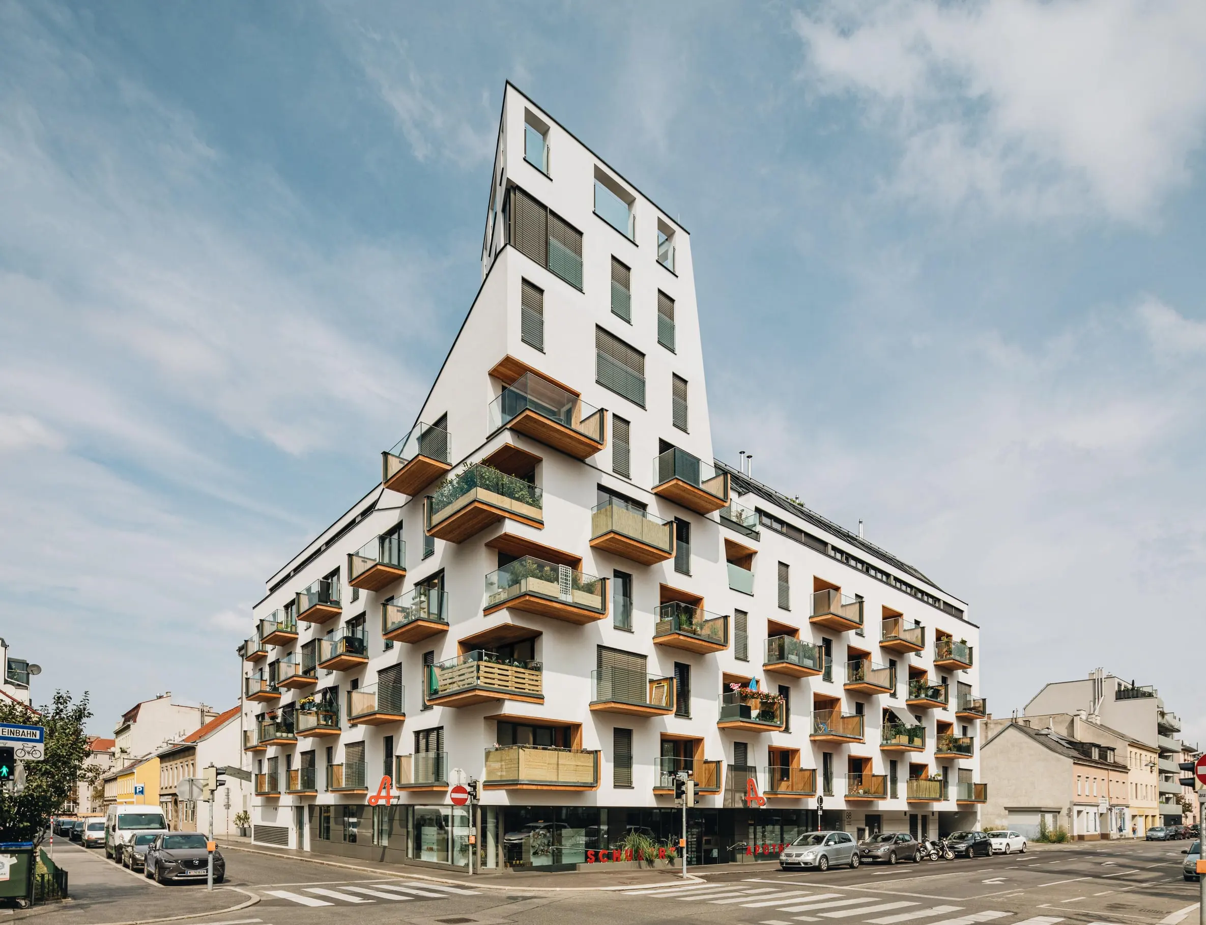 Arndtstrasse Residential Building, Vienna — a restrained aluminium envelope on a corner site