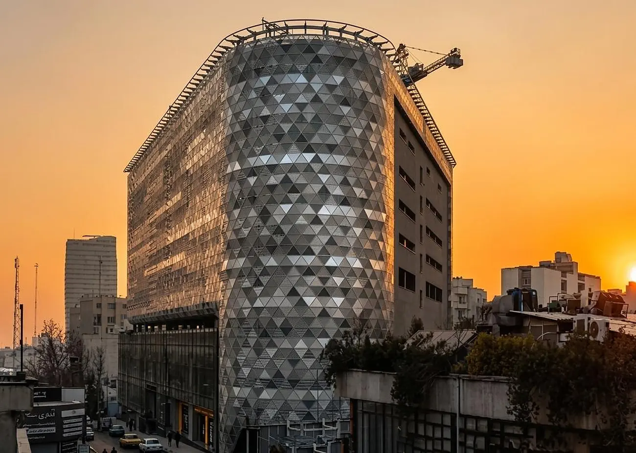 Yas Shopping Mall — the perforated metal screen wrapping the completed building